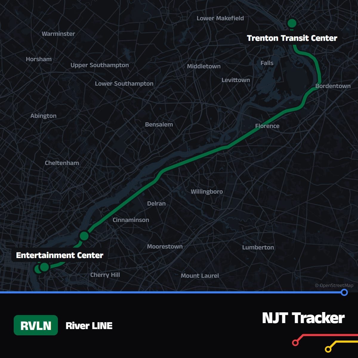 River LINE (RVLN) · Schedule, Stops & Map