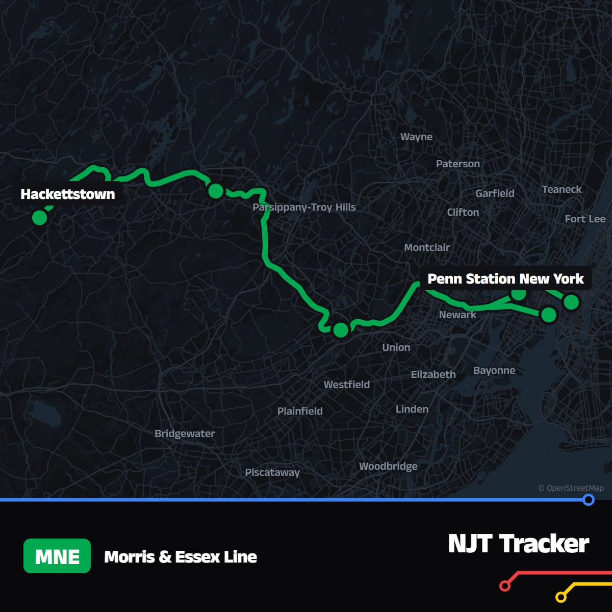 Morris & Essex Line (M&E) · Schedule, Stops & Map